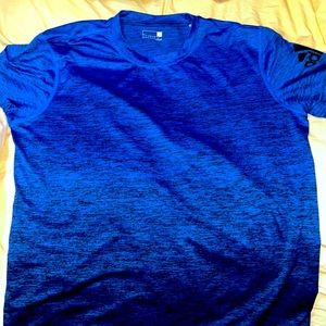 Adidas sz Large Men’s athletic leisure blue shirt. vibrant blue with faded dark